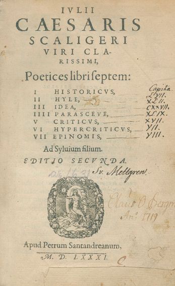 Große Abbildung Nr.1: 129-214 Scaliger, Julius Caesar.: (Alte Drucke, Handschriften und Theologie)
