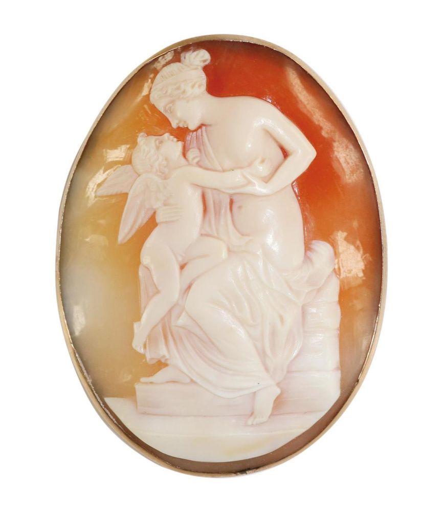 Große Abbildung Nr.1: 129-2165 Aphrodite u. Cupido.: (Schmuck, Anhänger, Gemmen und Kameen)