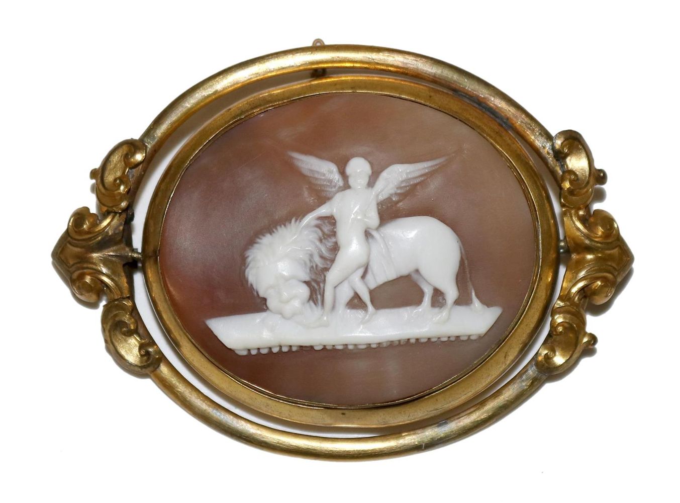 Große Abbildung Nr.1: 129-2198 Engel u. zahmer Löwe.: (Schmuck, Anhänger, Gemmen und Kameen)