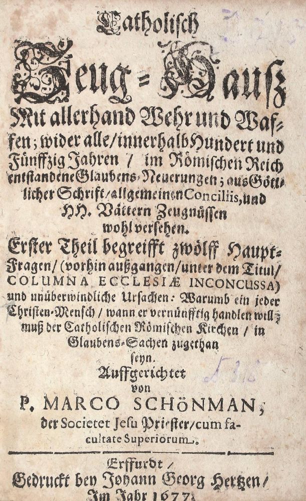 Große Abbildung Nr.21: 129-220 Schönman(n),M.: (Alte Drucke, Handschriften und Theologie)