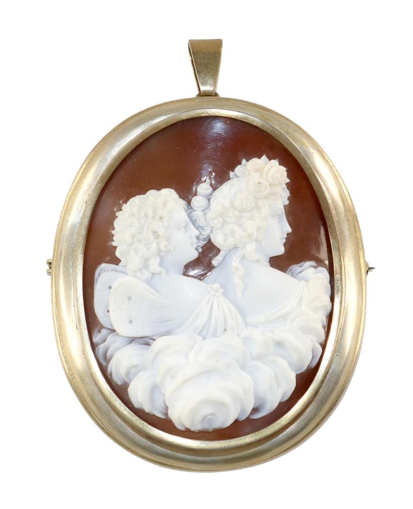 Große Abbildung Nr.1: 129-2255 Psyche u. Flora.: (Schmuck, Anhänger, Gemmen und Kameen)