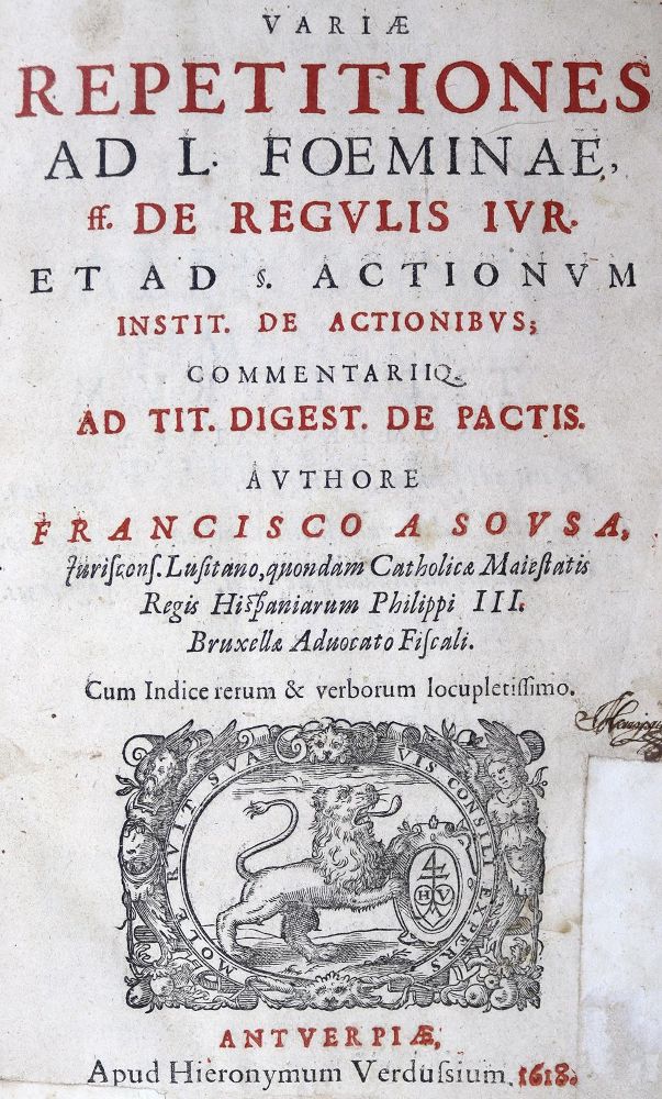 Große Abbildung Nr.1: 129-227 Sousa,F.de.: (Alte Drucke, Handschriften und Theologie)