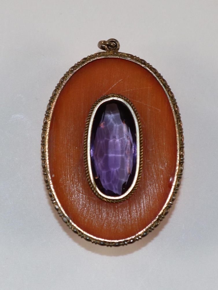 Große Abbildung Nr.2: 129-2272 Jugendstil Bernsteinanhänger.: (Schmuck, Anhänger)
