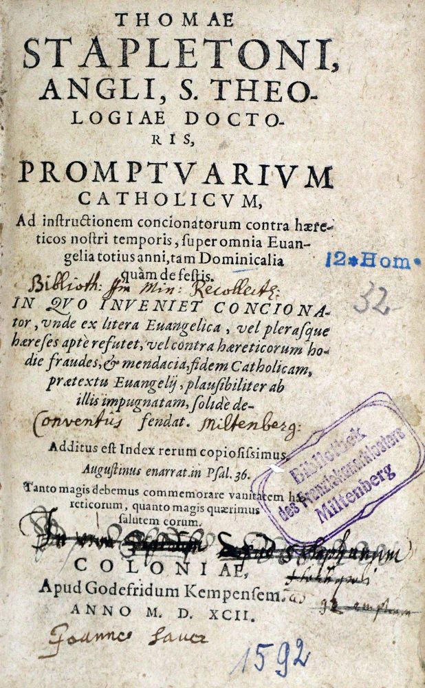 Große Abbildung Nr.1: 129-228 Stapleton,T.: (Alte Drucke, Handschriften und Theologie)