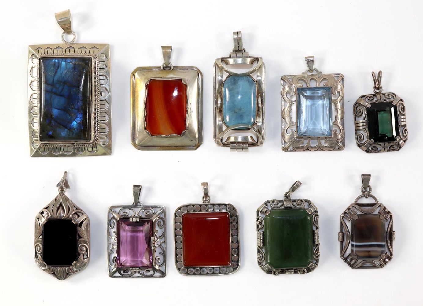 Große Abbildung Nr.1: 129-2291 Zehn Art Déco u.: (Schmuck, Anhänger)