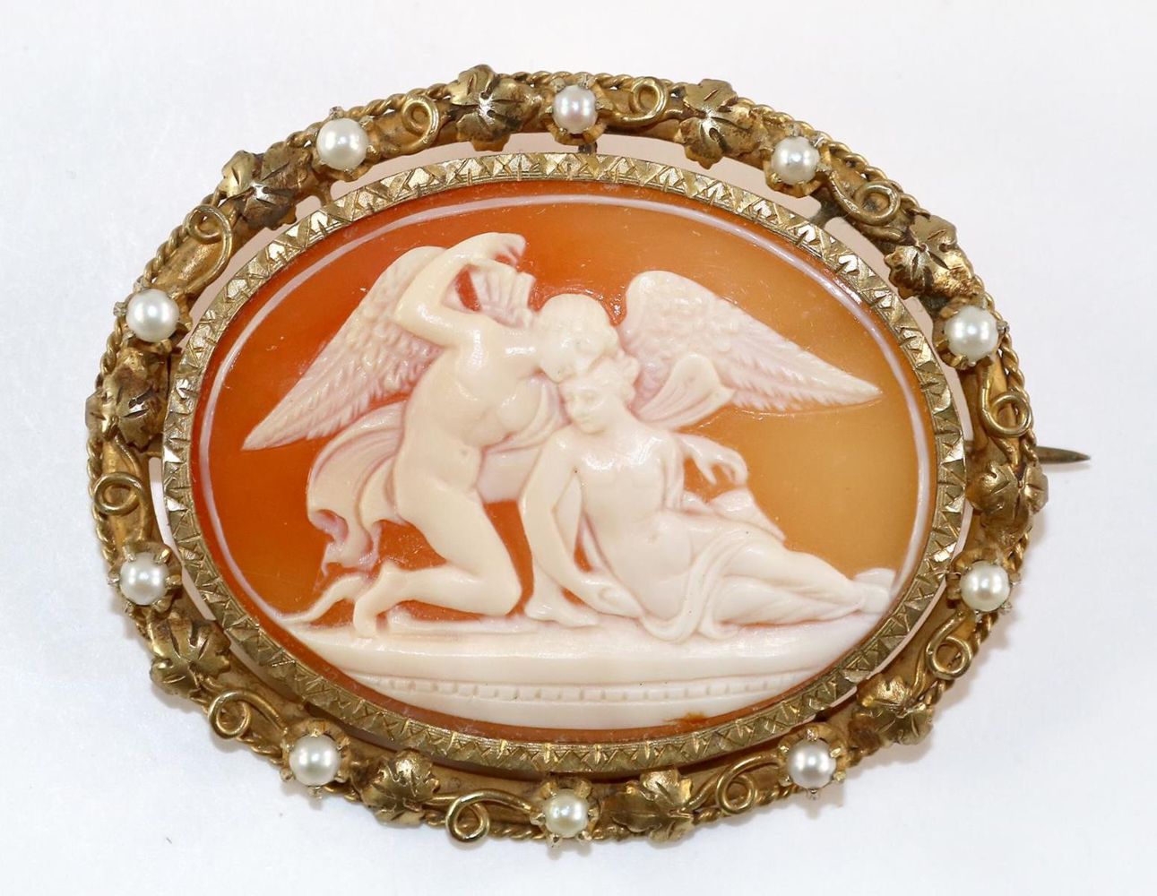 Große Abbildung Nr.1: 129-2343 Amor u. Psyche.: (Schmuck, Broschen, Gemmen und Kameen)