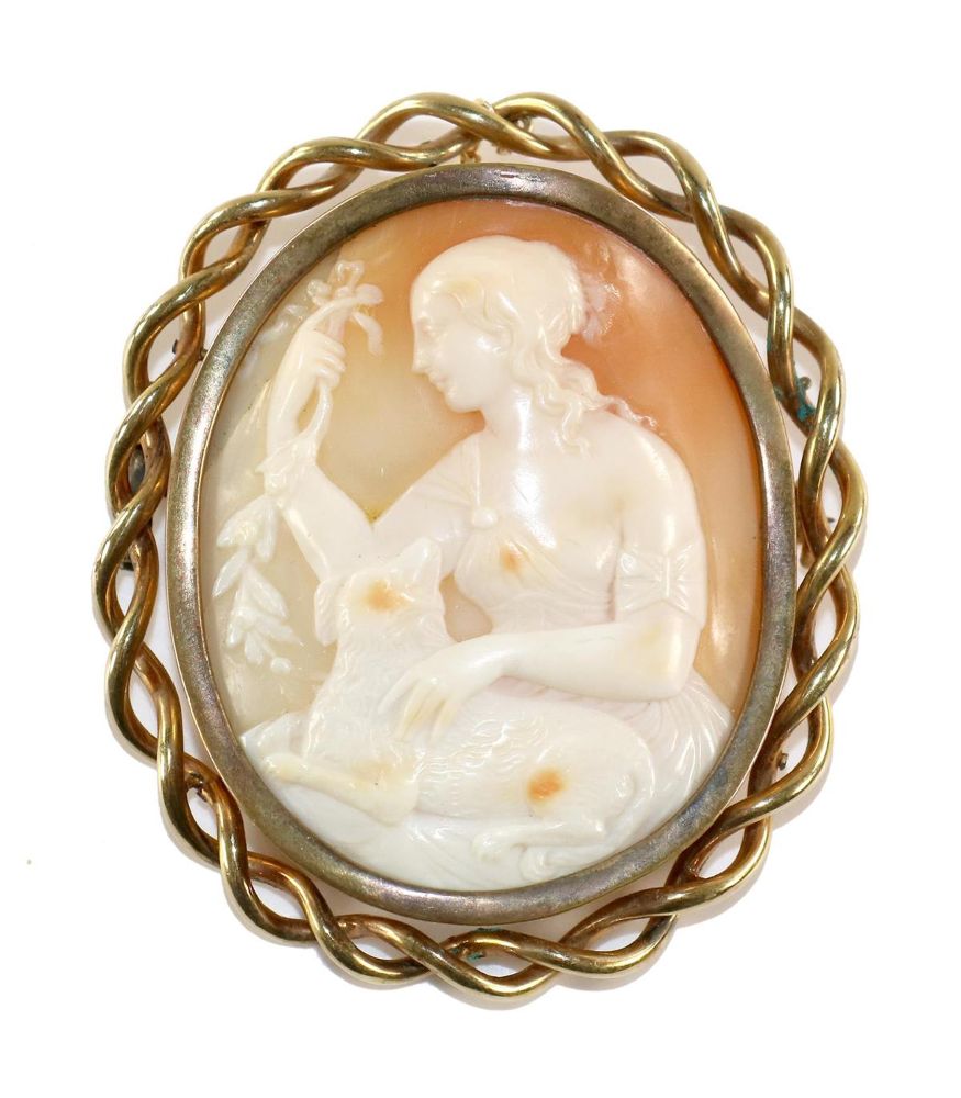 Große Abbildung Nr.1: 129-2374 Biedermeierkamee: (Schmuck, Broschen, Gemmen und Kameen)
