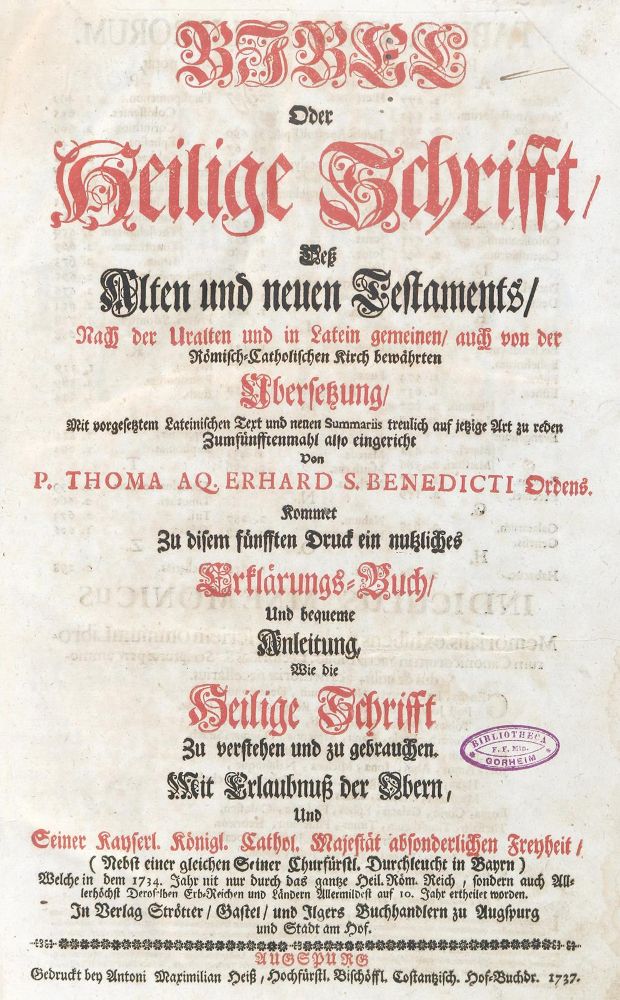 Große Abbildung Nr.1: 129-24 Biblia germanica.: (Bibeln)