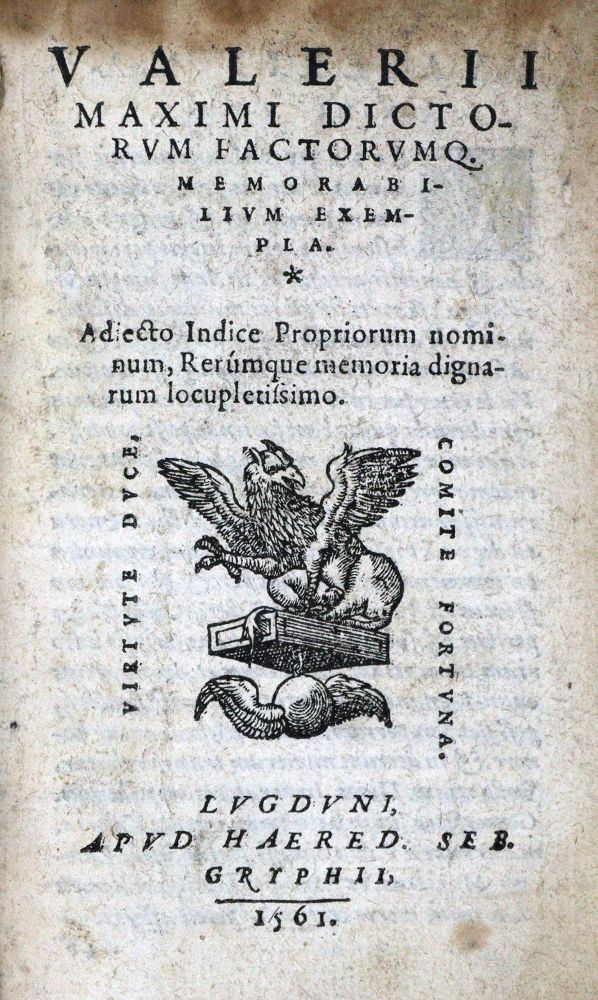Große Abbildung Nr.1: 129-240 Valerius Maximus.: (Alte Drucke, Handschriften und Theologie)