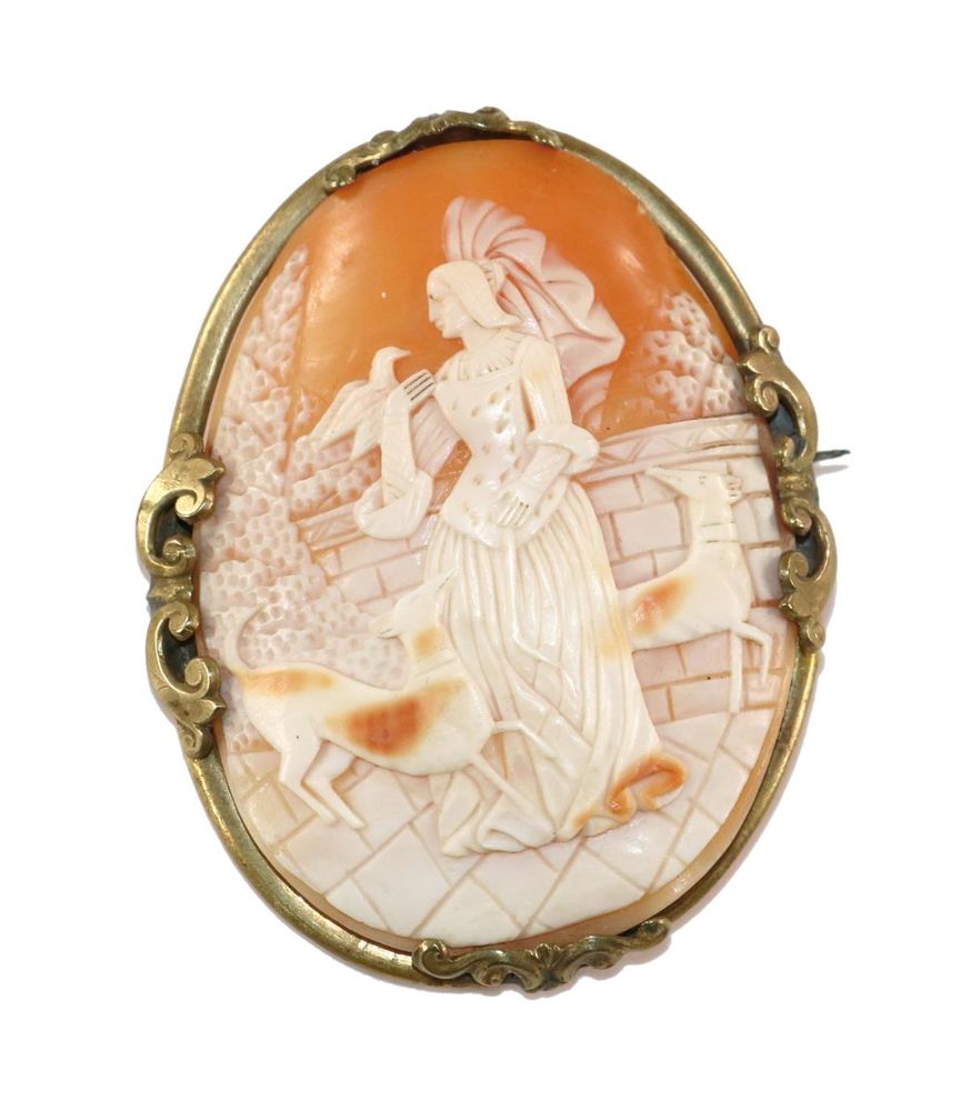 Große Abbildung Nr.1: 129-2407 Edelfrau im Park: (Schmuck, Broschen, Gemmen und Kameen)