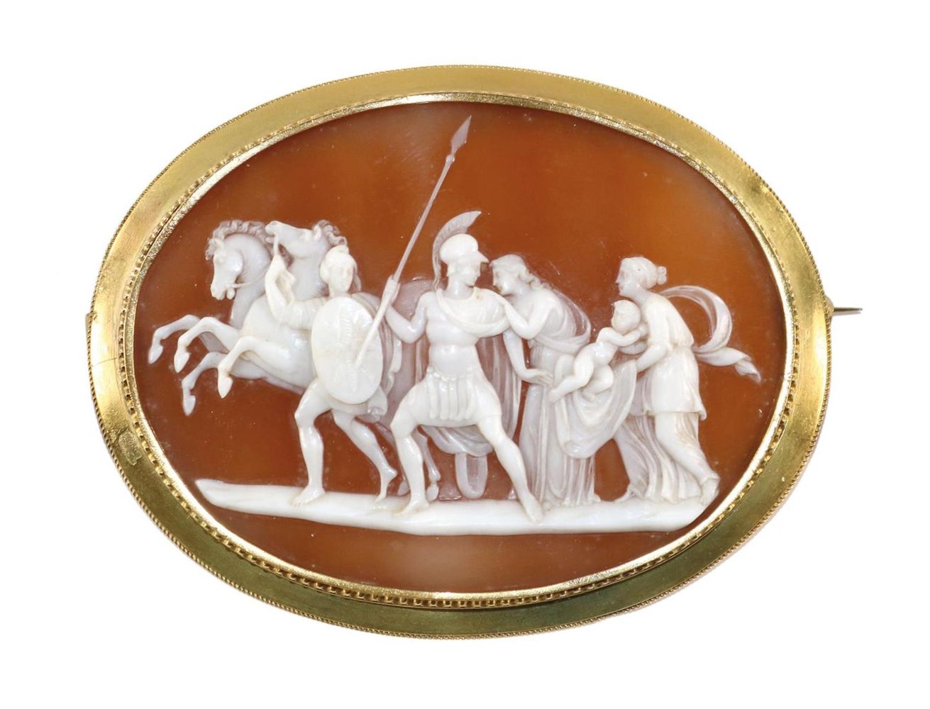 Große Abbildung Nr.1: 129-2463 Hector u. Andromecha.: (Schmuck, Broschen, Gemmen und Kameen)