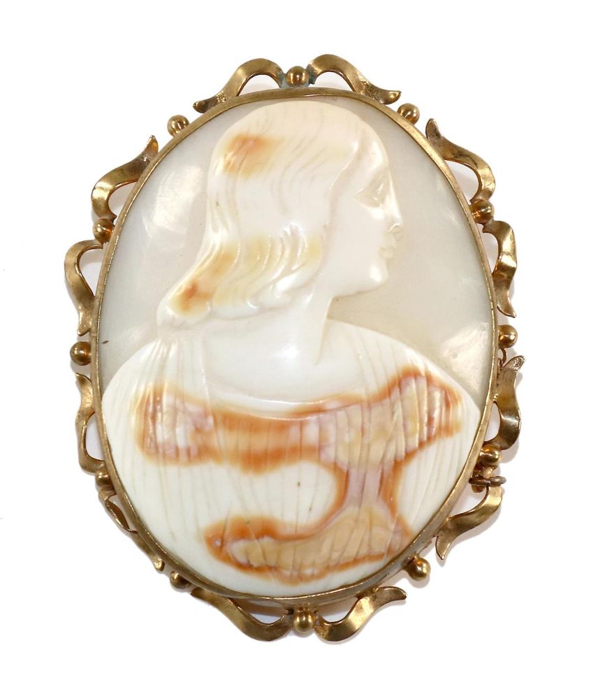 Große Abbildung Nr.1: 129-2479 Kameenbrosche: (Schmuck, Broschen, Gemmen und Kameen)