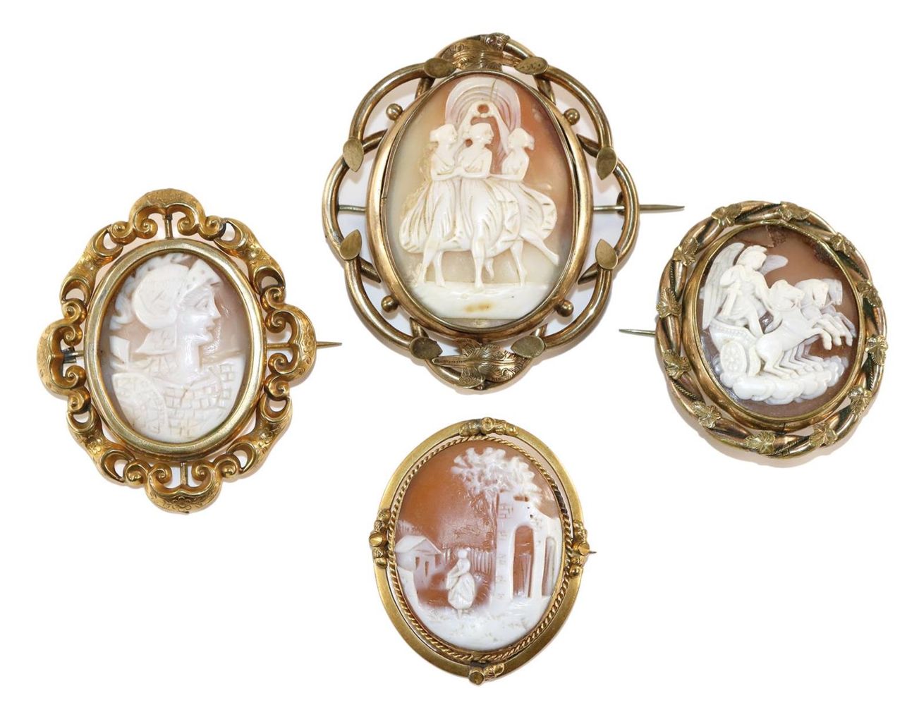 Große Abbildung Nr.1: 129-2480 Kameenbroschen,: (Schmuck, Broschen, Gemmen und Kameen)