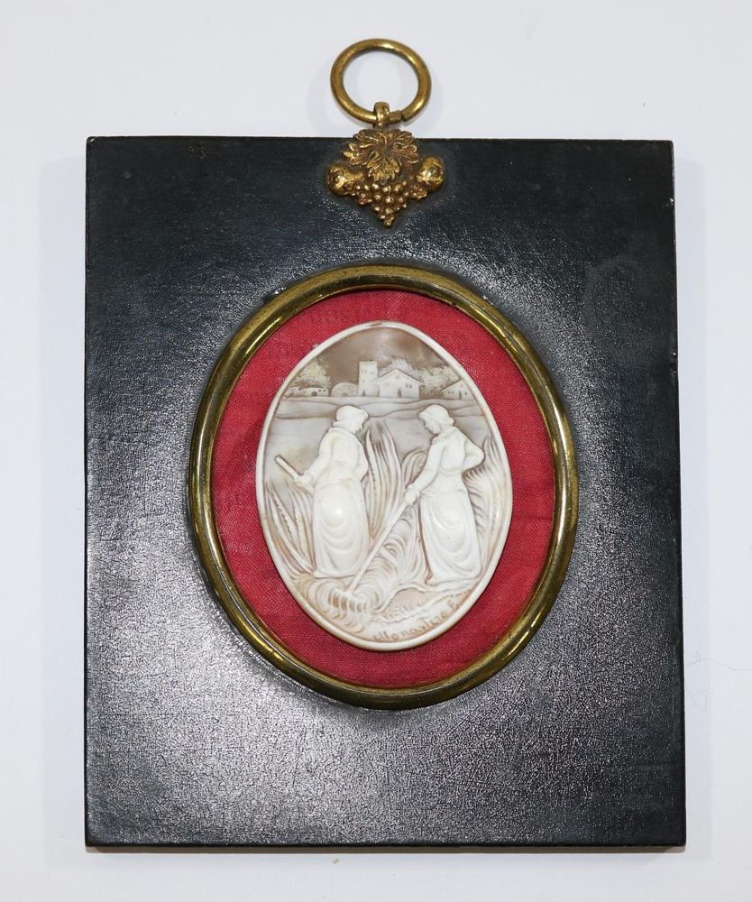 Große Abbildung Nr.3: 129-2512 Muschelkameen mit figuralen: (Schmuck, Broschen, Gemmen und Kameen)