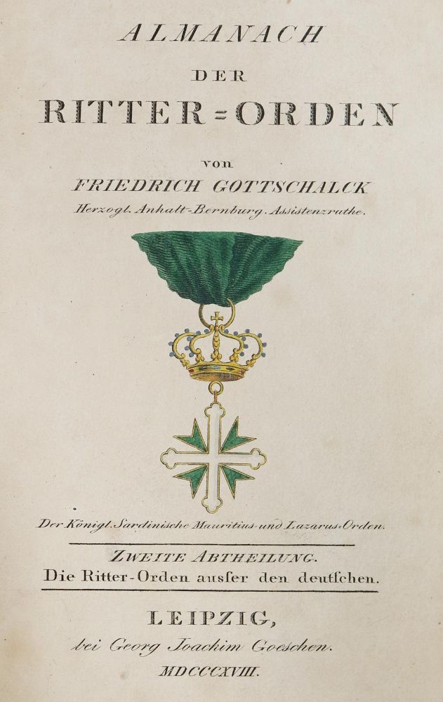 Große Abbildung Nr.2: 129-254 Gottschalck,F.: (Genealogie und Heraldik, Ritterorden)