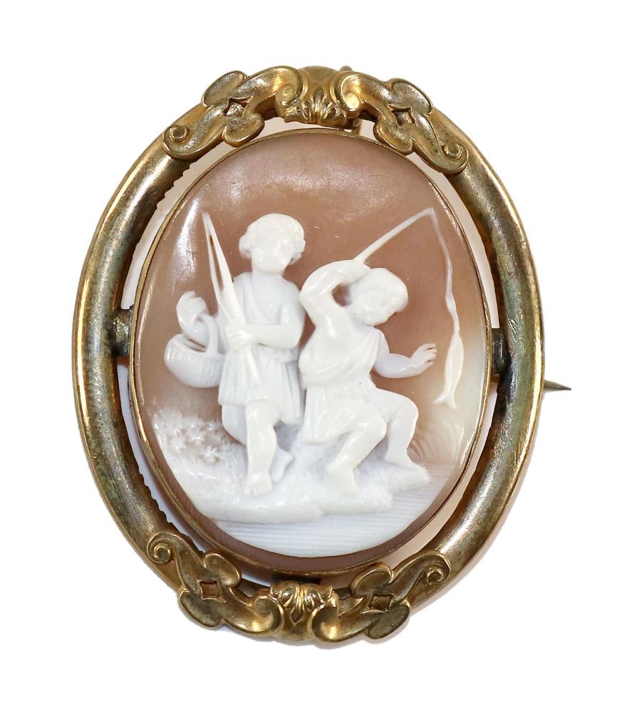 Große Abbildung Nr.1: 129-2548 Prächtige Muschelkamee: (Schmuck, Broschen, Gemmen und Kameen)