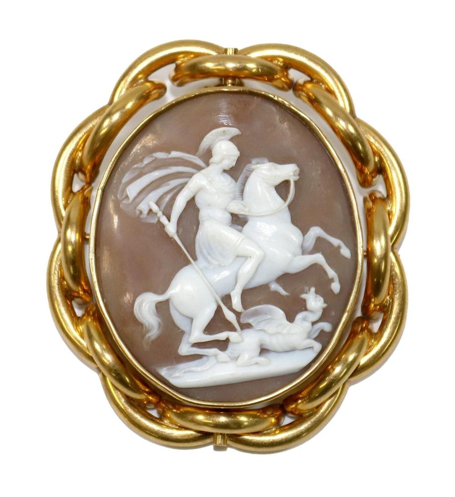 Große Abbildung Nr.1: 129-2559 Sankt Georg den: (Schmuck, Broschen, Gemmen und Kameen)