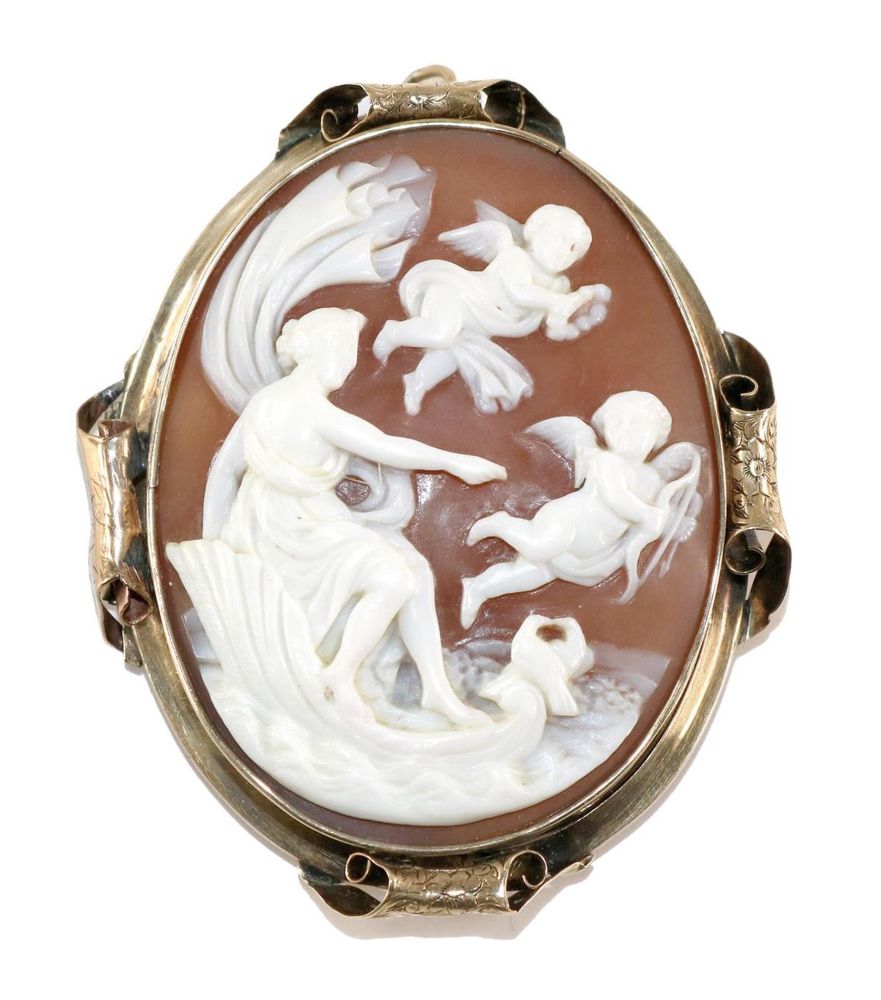 Große Abbildung Nr.1: 129-2568 Venus u. Amor.: (Schmuck, Broschen, Gemmen und Kameen)