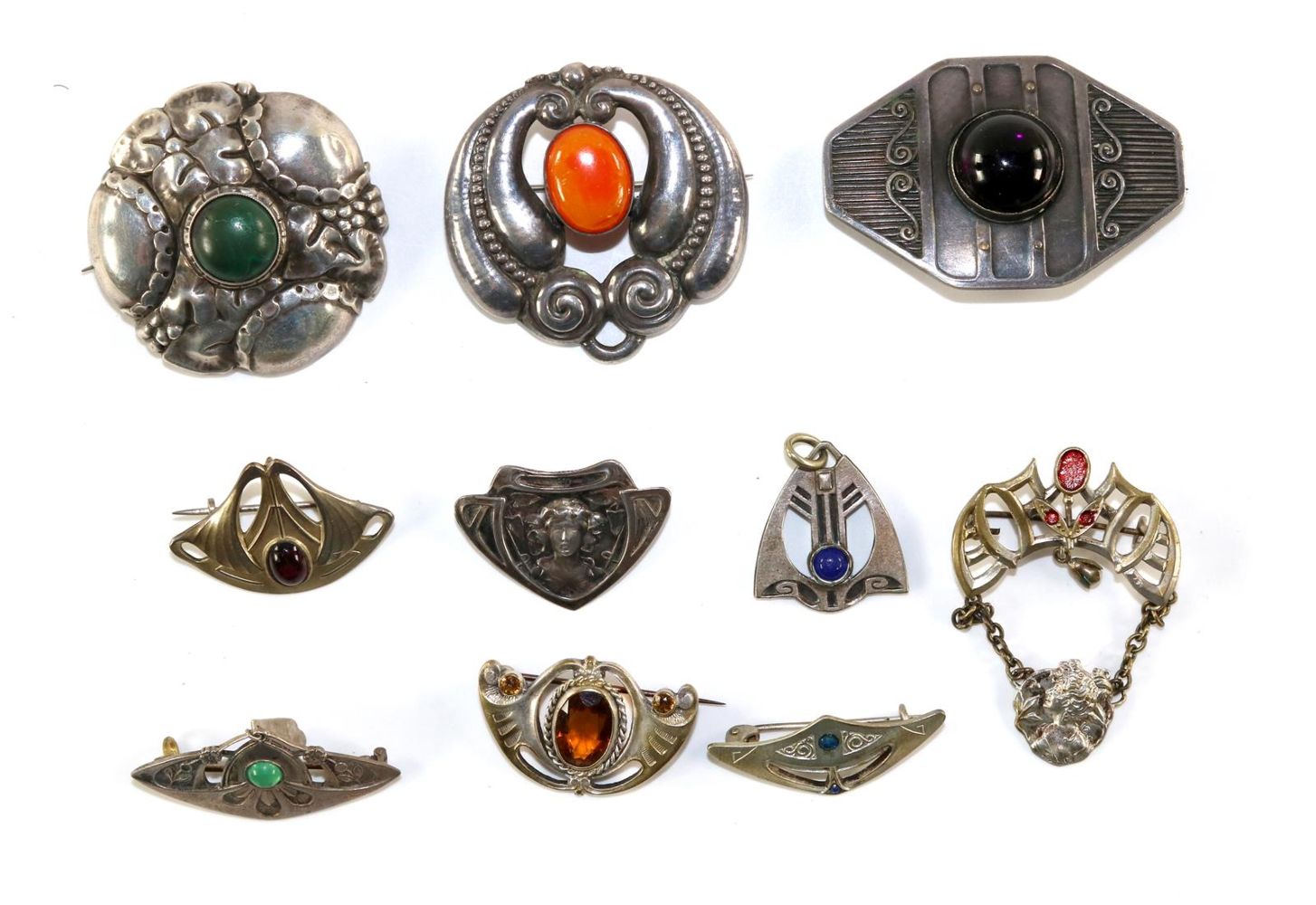 Große Abbildung Nr.1: 129-2592 Jugendstilbroschen.: (Schmuck, Broschen)