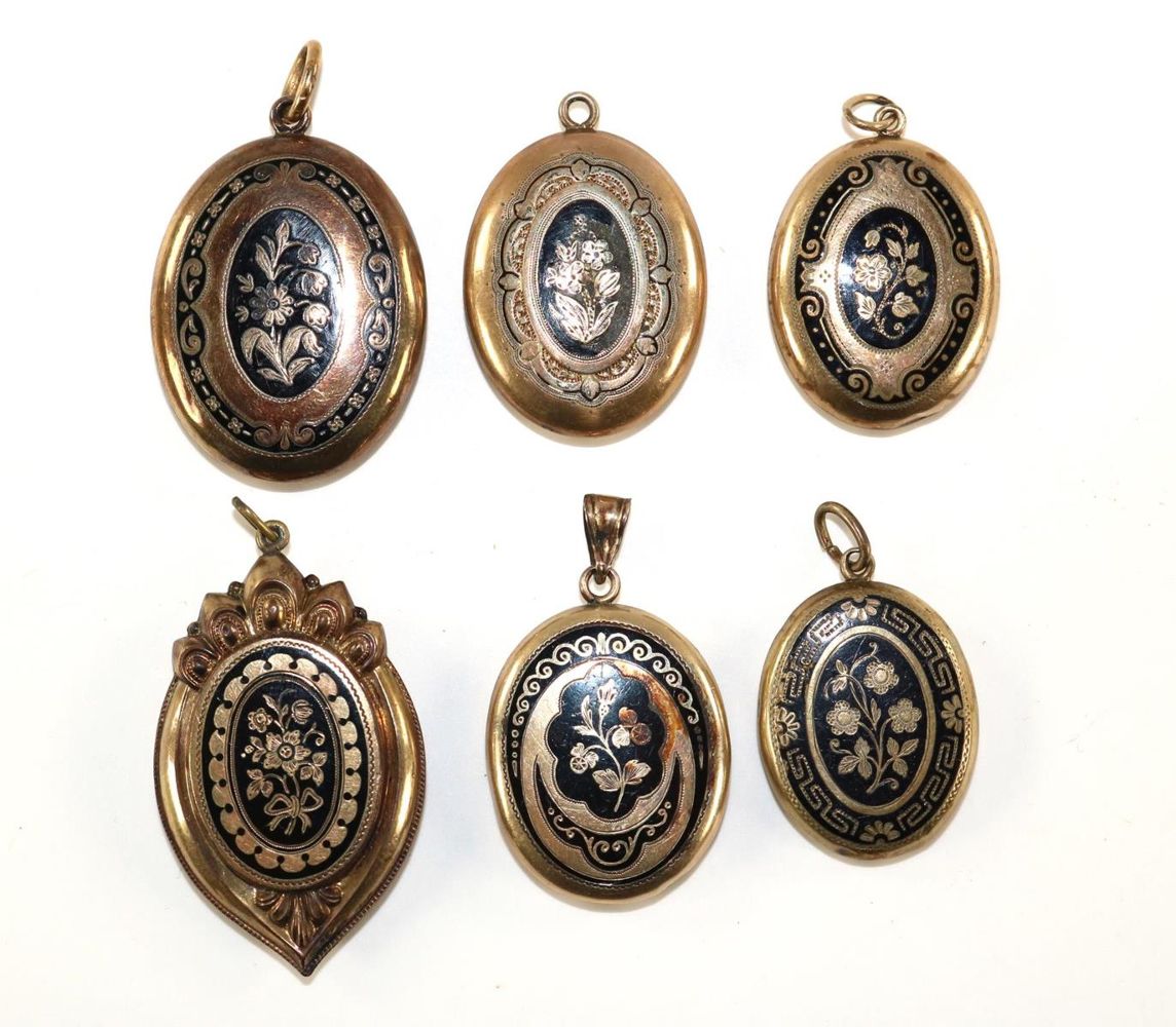 Große Abbildung Nr.1: 129-2624 Sechs Biedermeierbroschen.: (Schmuck, Broschen)