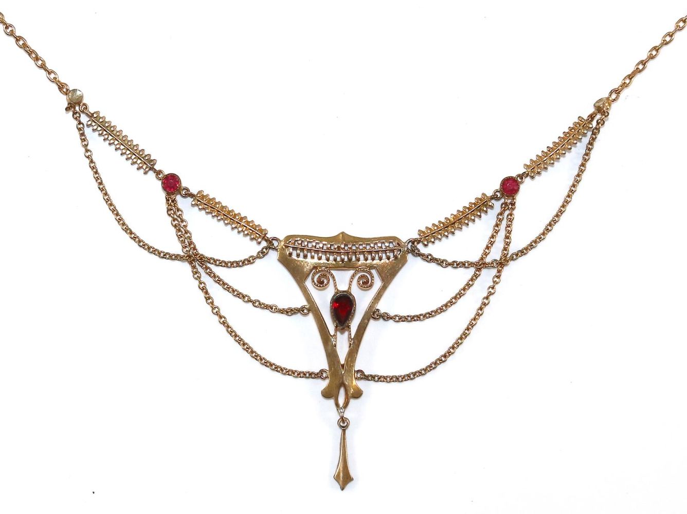 Große Abbildung Nr.1: 129-2641 Feines Jugendstilcollier: (Schmuck, Colliers)