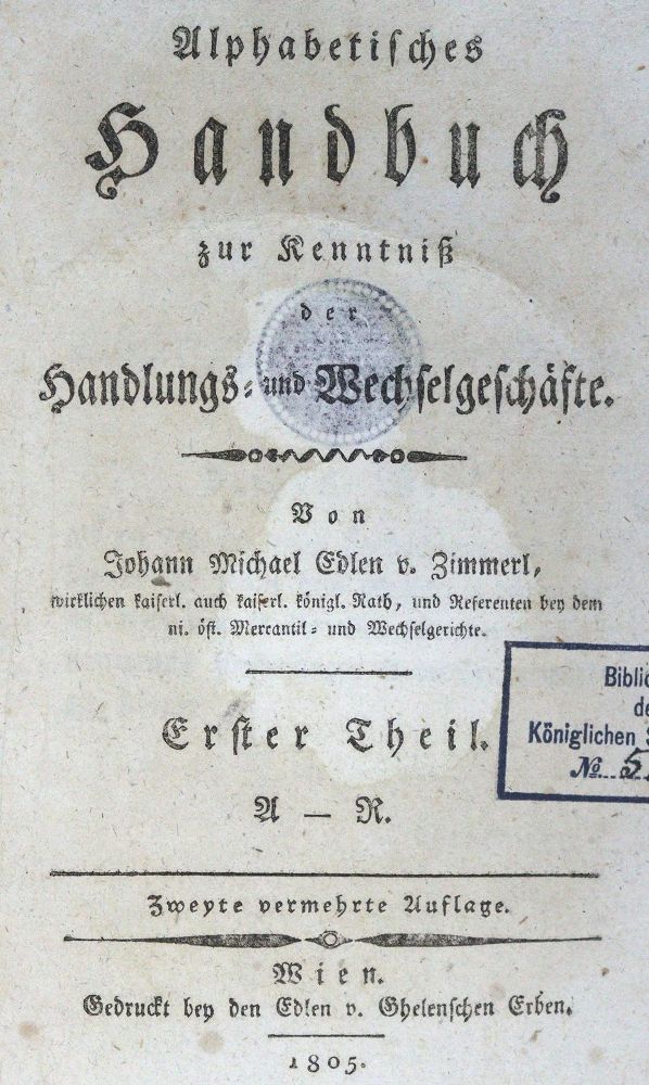 Große Abbildung Nr.1: 129-265 Zimmerl,J.M.E.v.: (Wirtschaft)