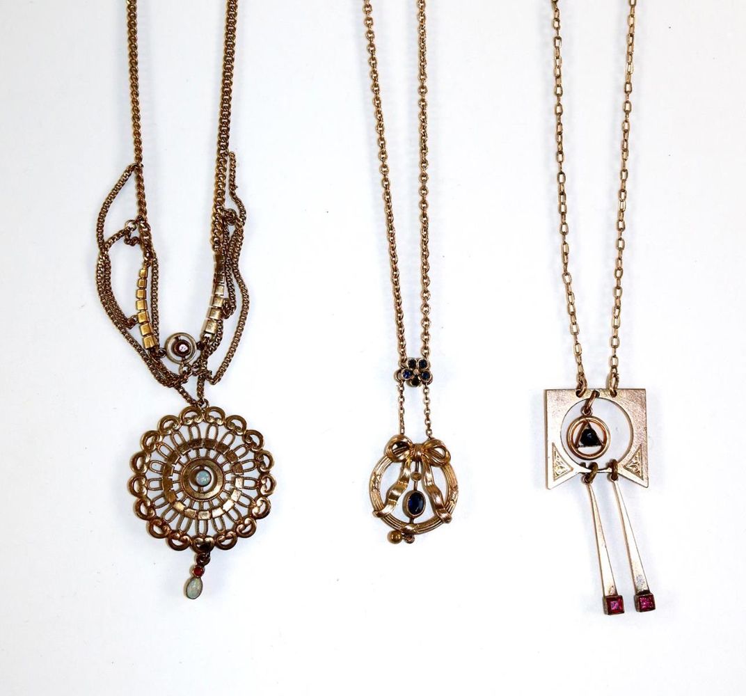 Große Abbildung Nr.1: 129-2656 Jugendstilcolliers.: (Schmuck, Colliers)