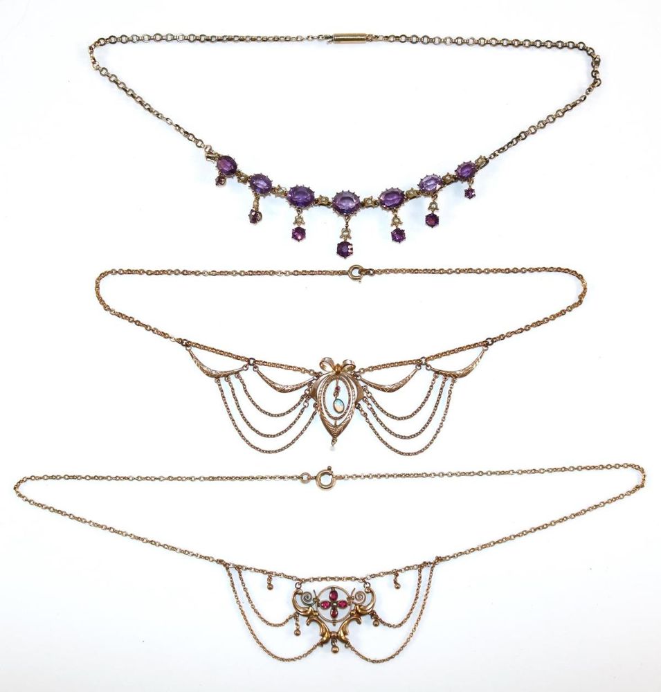 Große Abbildung Nr.1: 129-2658 Jugendstilcolliers.: (Schmuck, Colliers)