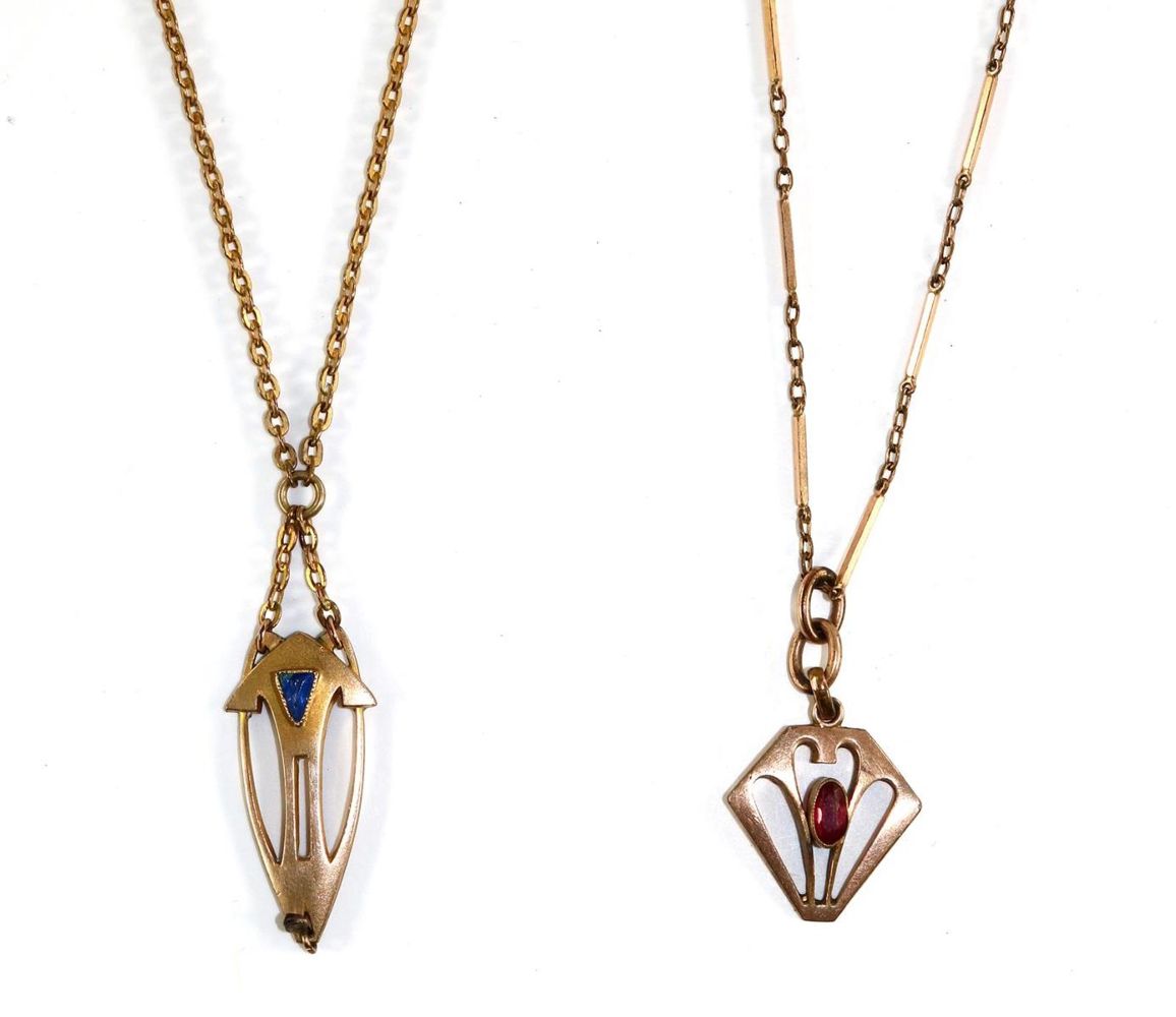 Große Abbildung Nr.1: 129-2662 Jugendstilcolliers.: (Schmuck, Colliers)