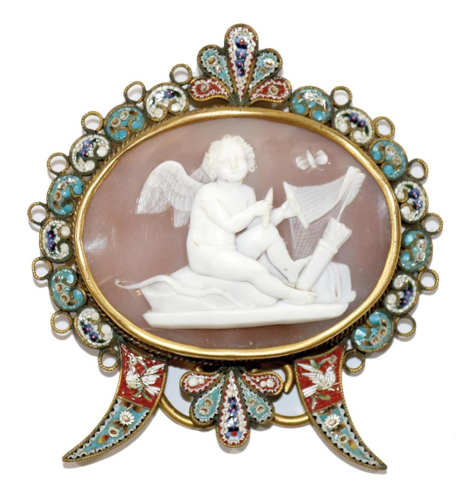 Große Abbildung Nr.1: 129-2733 Amor in Prachtrahmen.: (Schmuck, Rahmen, Gemmen und Kameen)