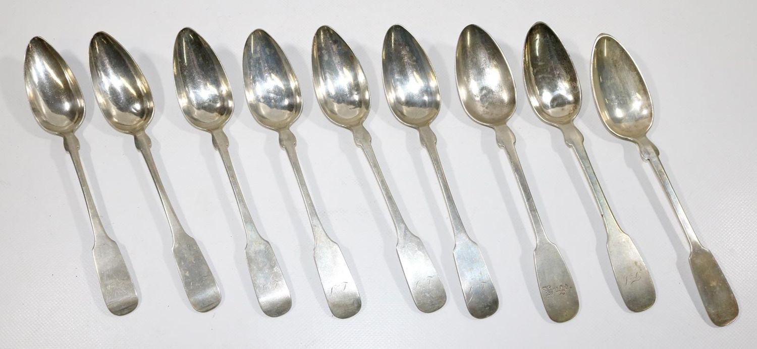 Große Abbildung Nr.2: 129-2757 Biedermeier Besteckteile: (Silber)