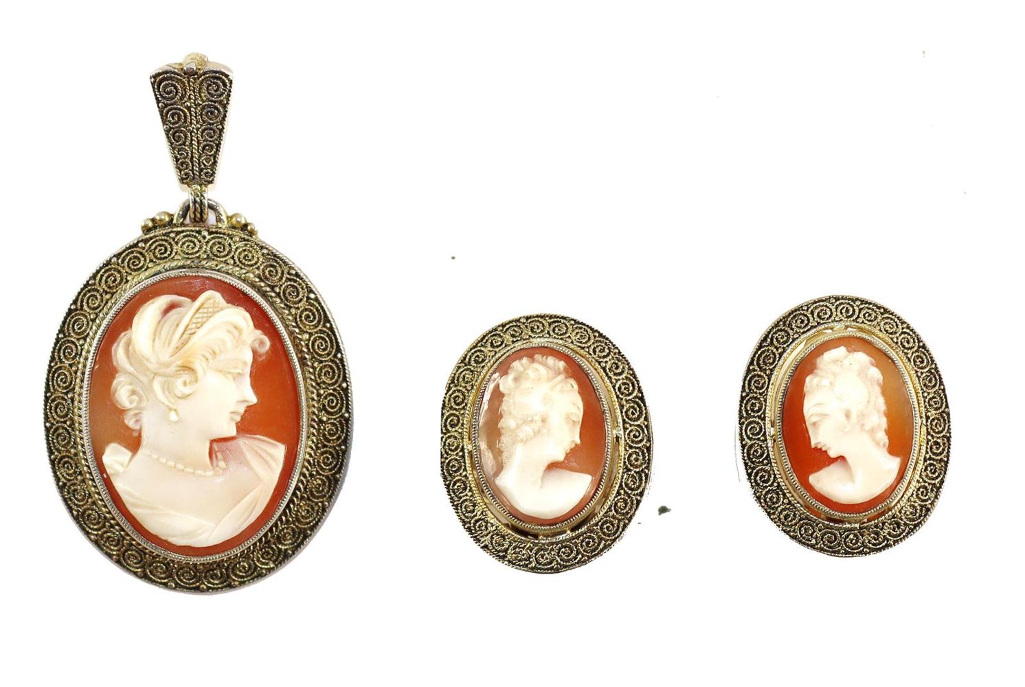 Große Abbildung Nr.2: 129-2829 Cameo-Parure: (Theodor Fahrner, Armbänder und Armreifen)