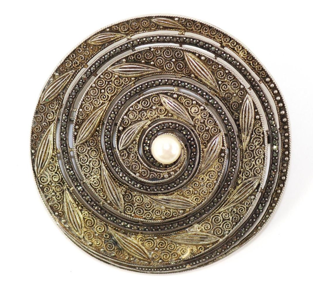 Große Abbildung Nr.1: 129-2870 Große Spiralbrosche.: (Theodor Fahrner, Broschen)