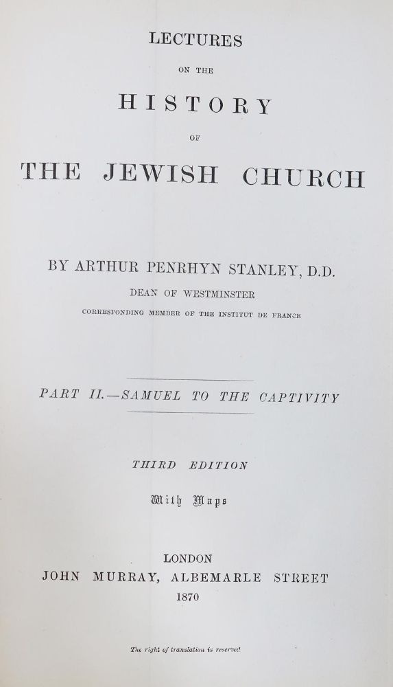Große Abbildung Nr.2: 129-291 Stanley,A.P.: (Judaica)