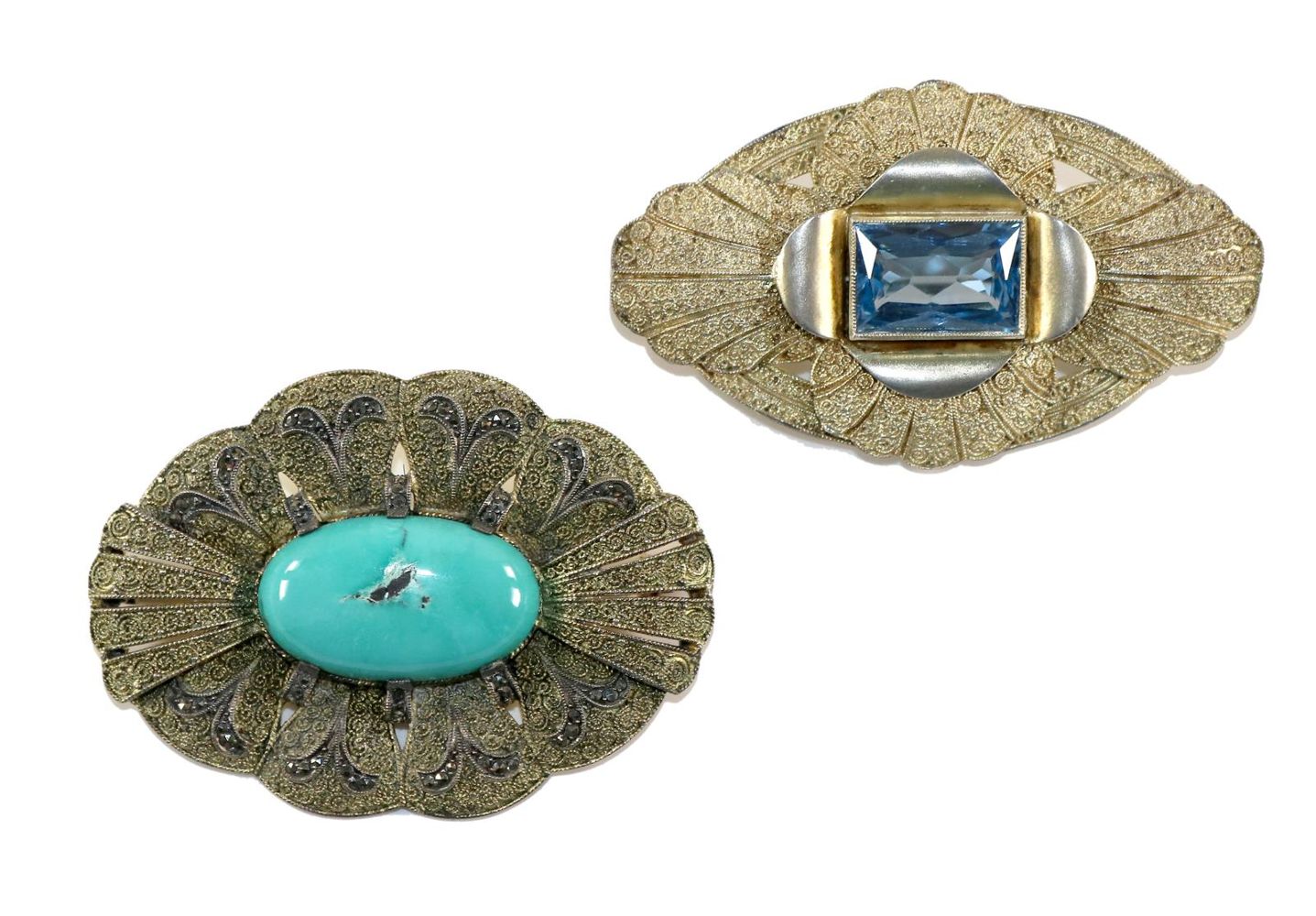 Große Abbildung Nr.1: 129-2922 Zwei große: (Theodor Fahrner, Broschen)
