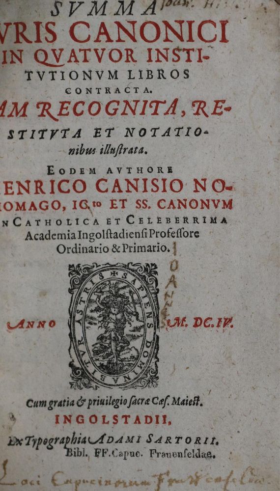 Große Abbildung Nr.1: 129-294 Canisius,H.: (Juridica und Kriminologie)