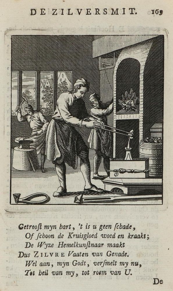 Große Abbildung Nr.1: 129-3030 Goldschäger, Golddrahtzieher u. Silberschmied.: (Varia, Berufe)