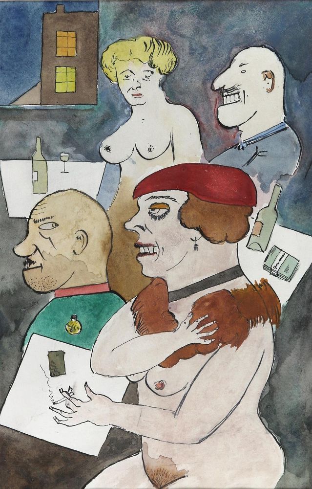 Große Abbildung Nr.1: 129-3056 Bordellszene: (Varia, Erotika - Galantes)