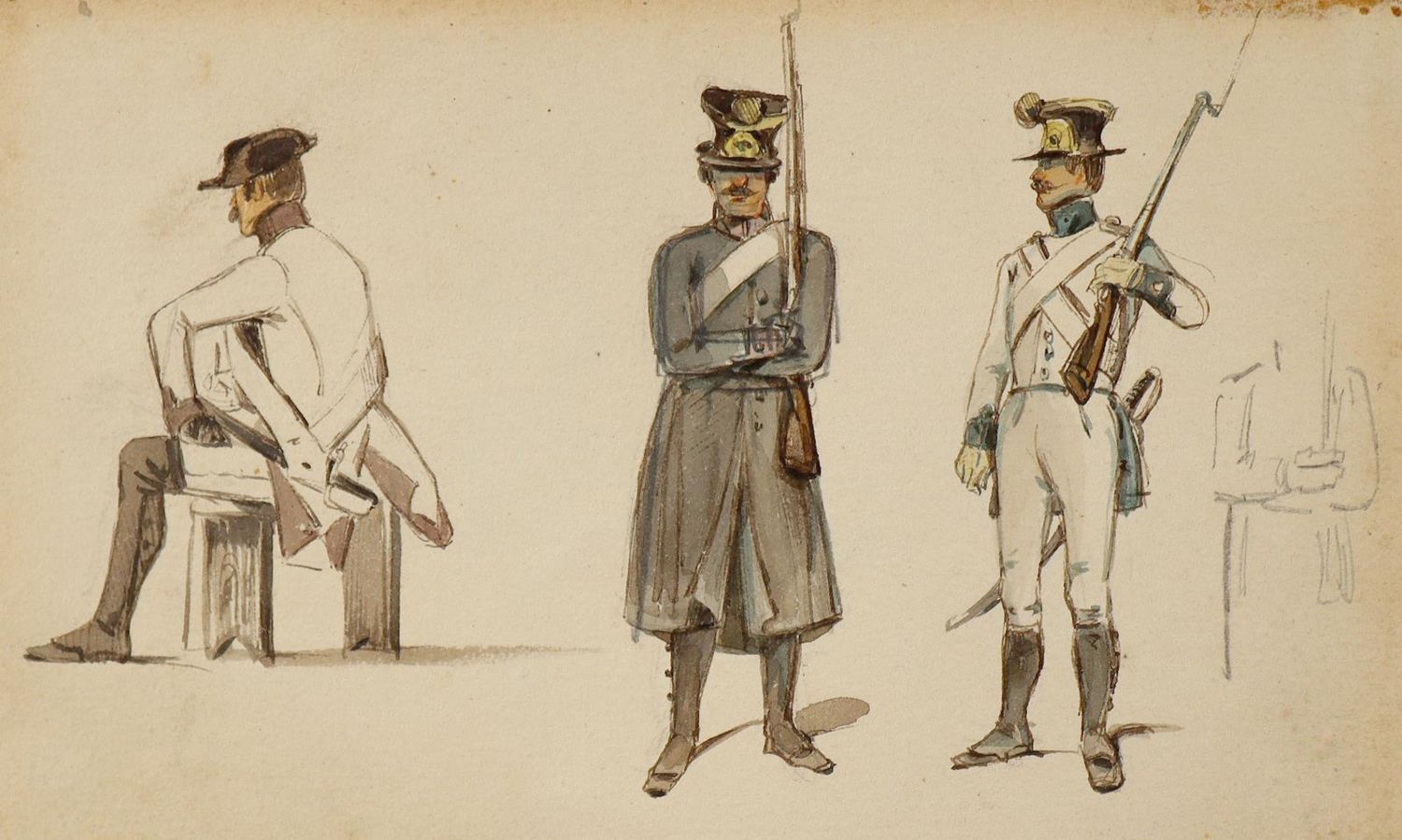 Große Abbildung Nr.2: 129-3103 Soldatendarstellungen.: (Varia, Militaria)