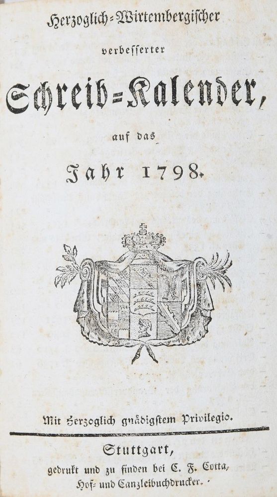 Große Abbildung Nr.1: 129-315 Herzoglich-Wirtembergischer: (Kalender)
