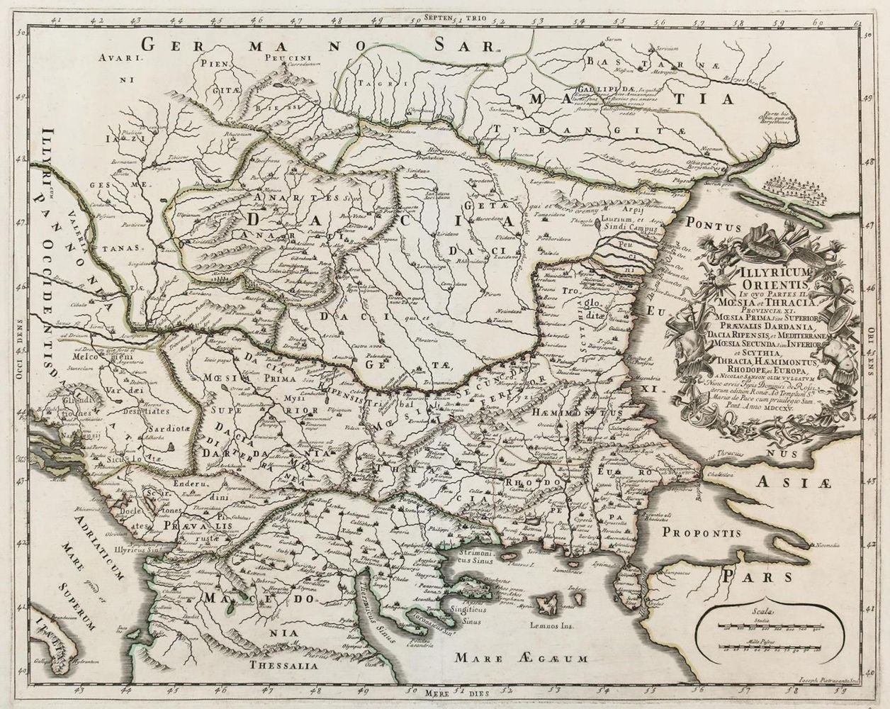 Große Abbildung Nr.1: 129-3387 Historische Landkarte der osteuropäischen Regionen Sarmatien,: (Ausland, Südosteuropa)