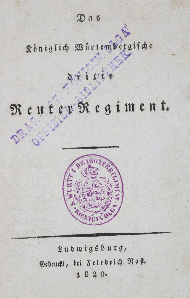 Große Abbildung Nr.1: 129-349 (Bassewitz,L.A.v.).: (Militaria, Württemberg)