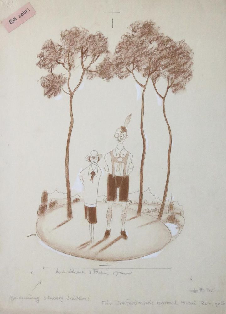 Große Abbildung Nr.2: 129-3853 Mauder, Josef: (Künstlergraphik, Meggendorfer-Blätter, Vorzeichnung)