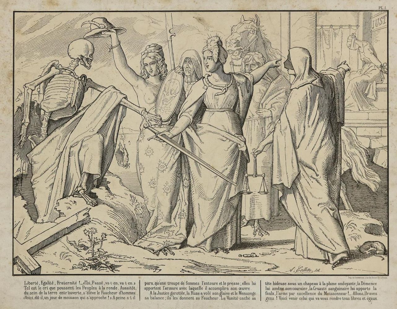 Große Abbildung Nr.1: 129-4101 Collette, Alexandre: (Künstlergraphik, Totentanz)