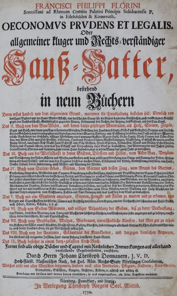 Große Abbildung Nr.2: 129-447 Florinus,F.P.: (Küche und Haushalt, Haushalt)