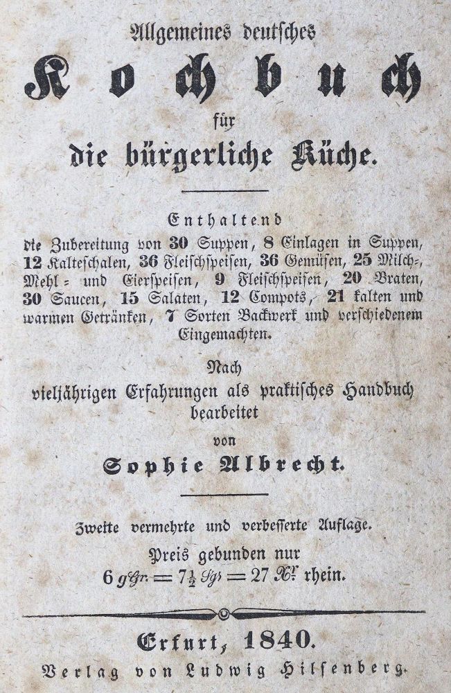 Große Abbildung Nr.1: 129-452 Albrecht,S.: (Küche und Haushalt, Kochbücher)