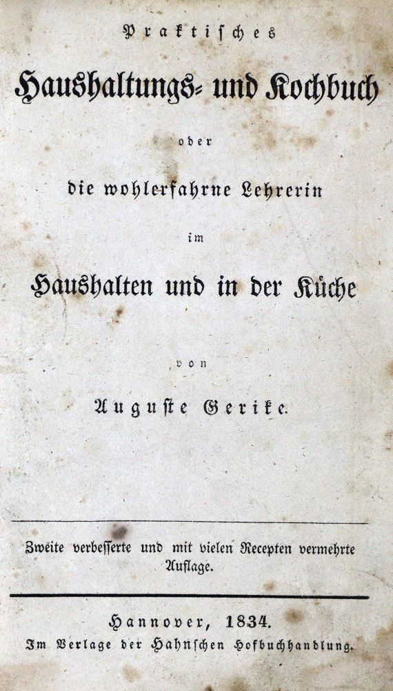 Große Abbildung Nr.1: 129-460 Gerike,A.: (Küche und Haushalt, Kochbücher)