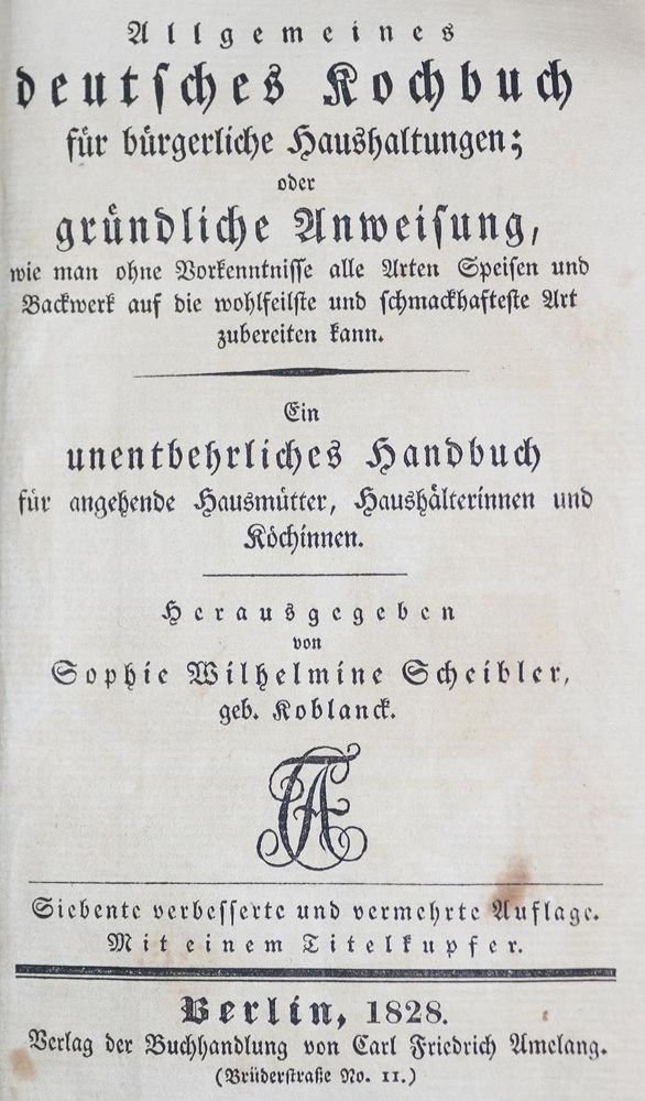Große Abbildung Nr.2: 129-466 Scheibler,S.W.: (Küche und Haushalt, Kochbücher)