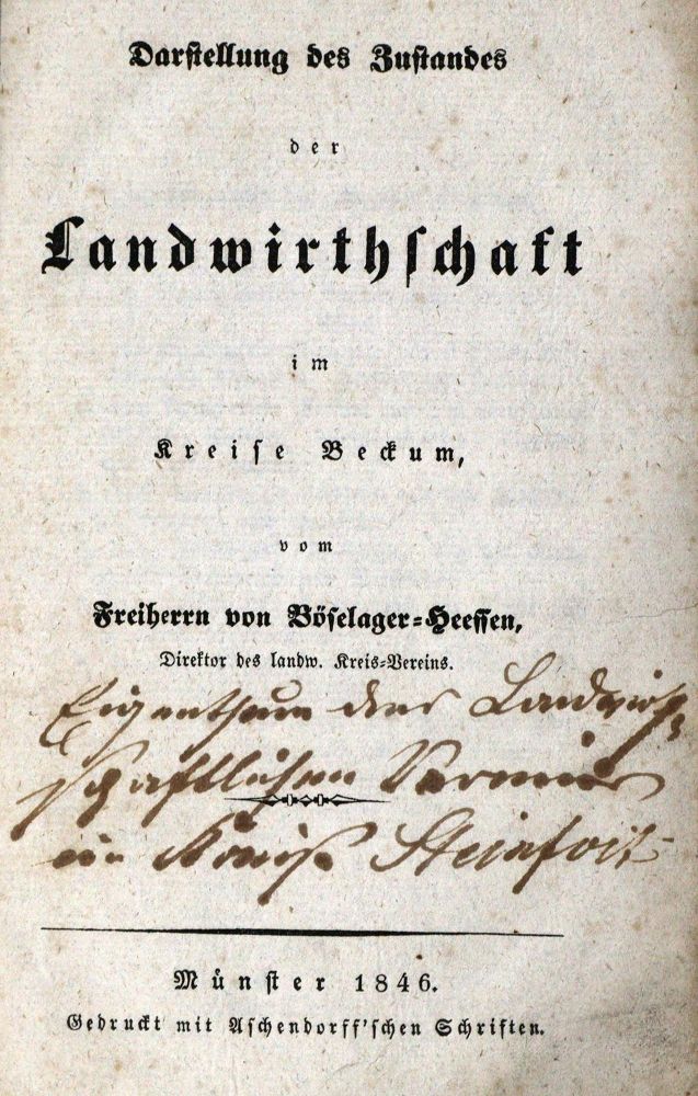 Große Abbildung Nr.2: 129-478 Böselager-Heessen,(K.F.M.)v.: (Land- und Forstwirtschaft, Landwirtschaft)