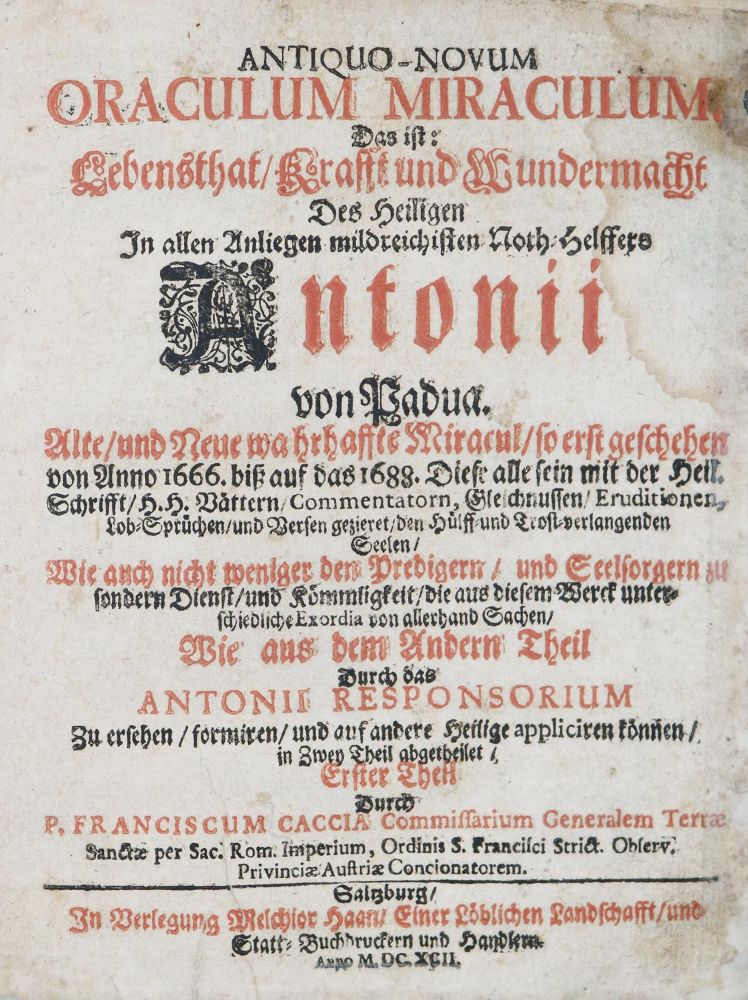 Große Abbildung Nr.1: 129-52 Caccia,F.: (Alte Drucke, Handschriften und Theologie)